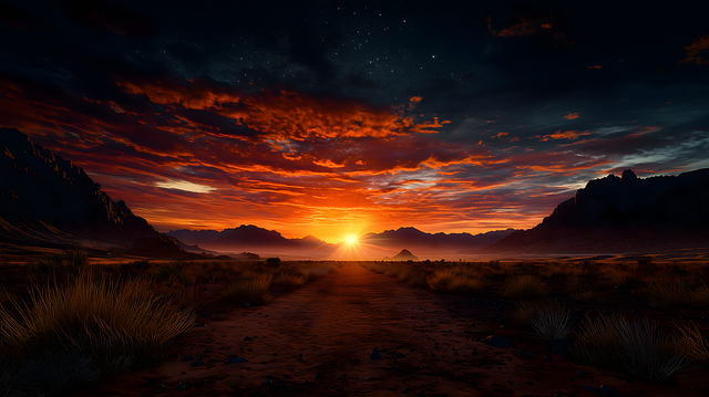 Ai Generiert, Sonnenuntergang, Wüste