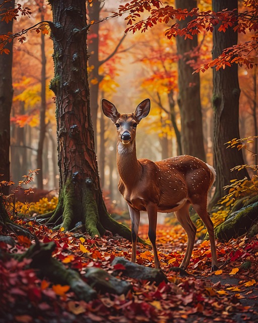 Download free HD stock image of Ai Generated Deer Free ai generated deer fall illustration