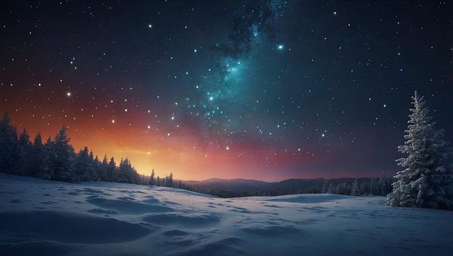 Free space winter galaxy illustration