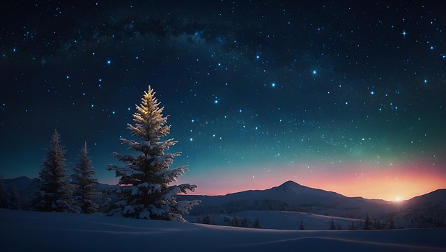 Free space winter tree illustration