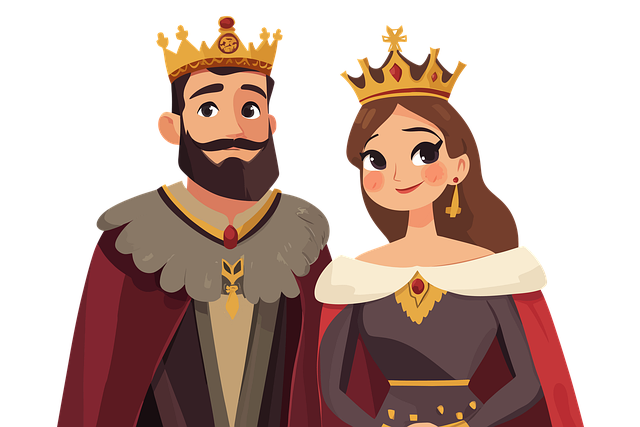 Free ai generated king queen illustration