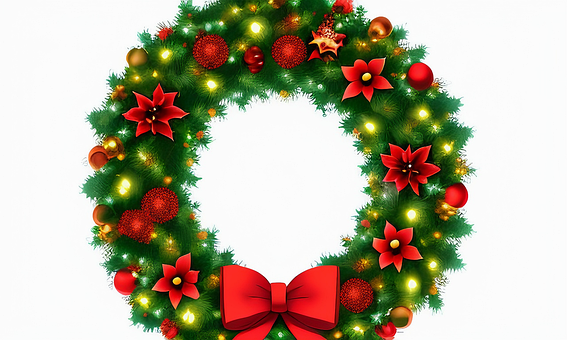 Free Christmas Wreath Christmas illustration and picture