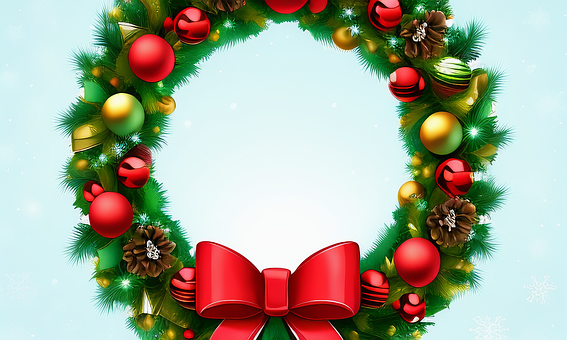 Free Christmas Wreath Christmas illustration and picture