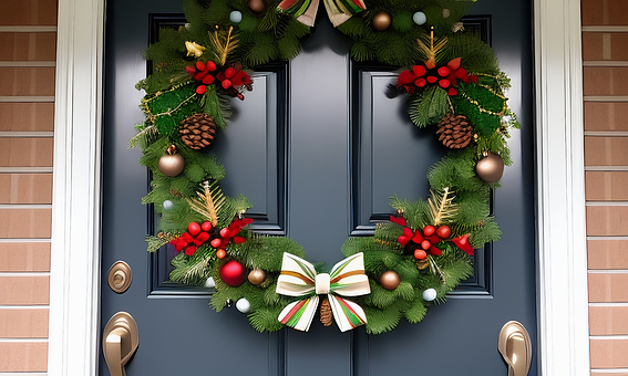 Free Christmas Wreath Christmas illustration and picture
