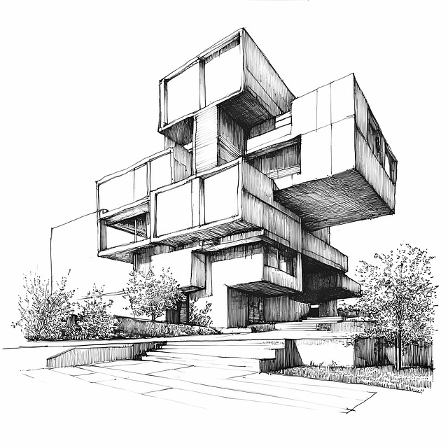 Free ai generated building architecture illustration