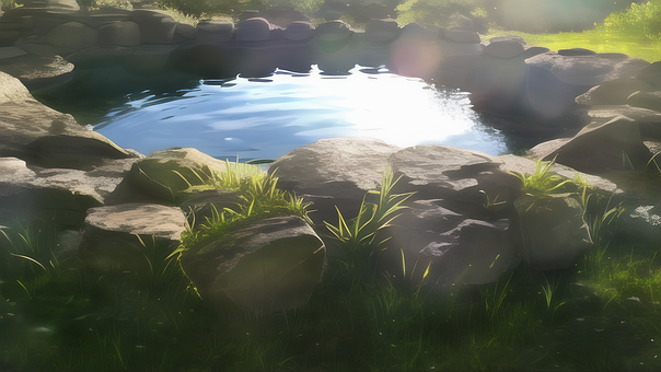 Free Ai Generated Pond illustration and picture