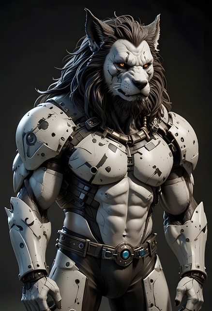 Free ai generated man wolf illustration