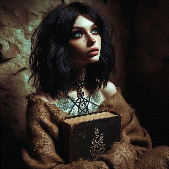 Free woman girl witch illustration