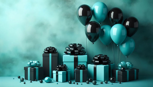 Free balloon turquoise gifts illustration