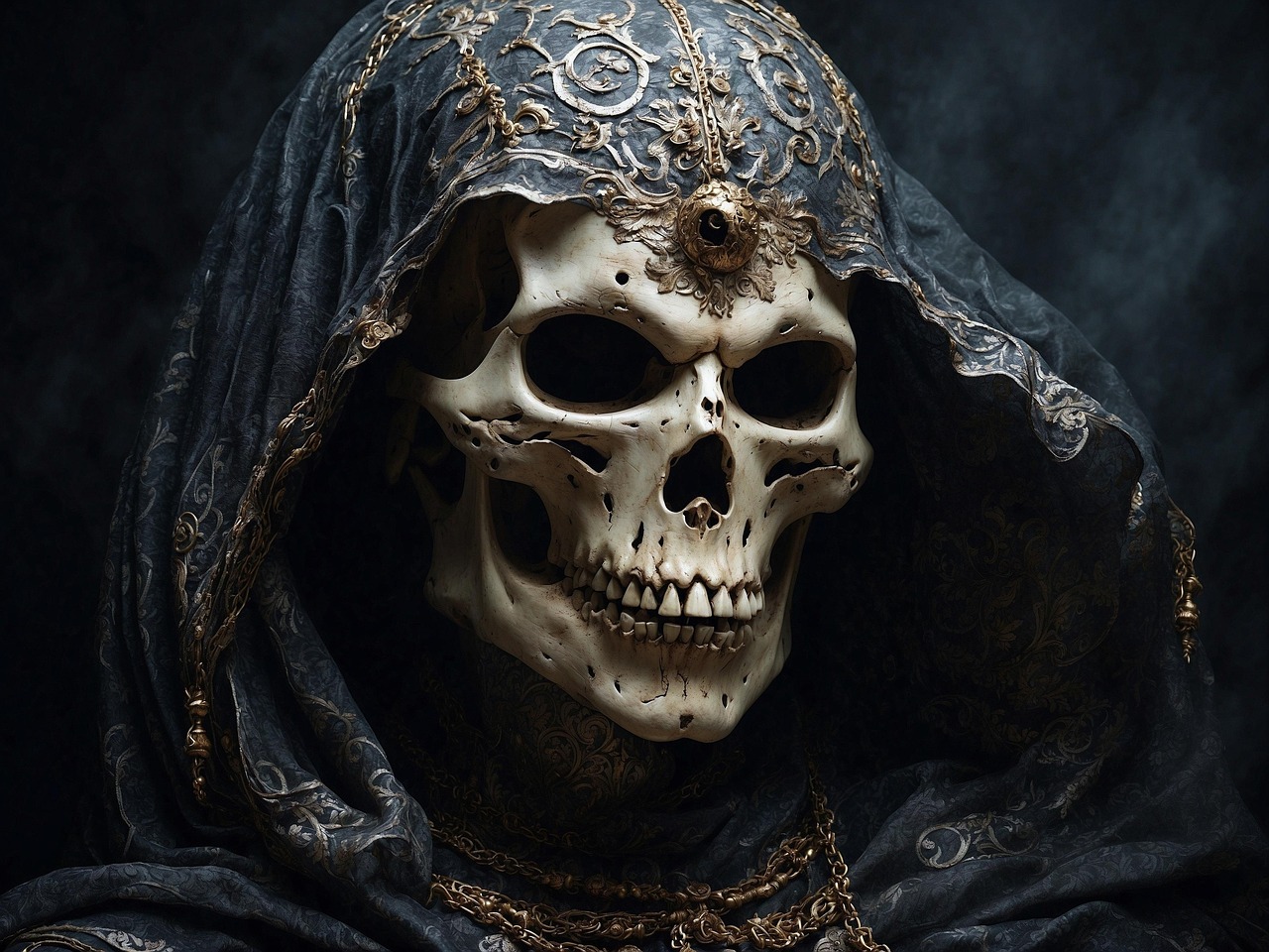 Free skeleton skull halloween illustration