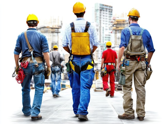 Free construction professionals work illustration