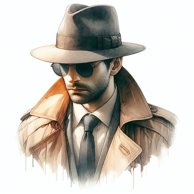 Free detective plainclothes police illustration