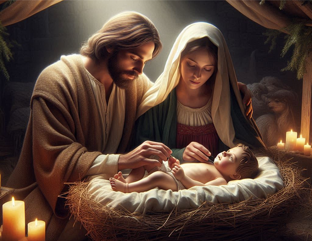 Jesus, Joseph, Maria, Ai Generiert