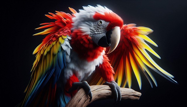 Free ai generated scarlet macaw macaw illustration