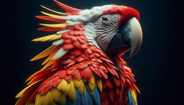 Free ai generated scarlet macaw macaw illustration