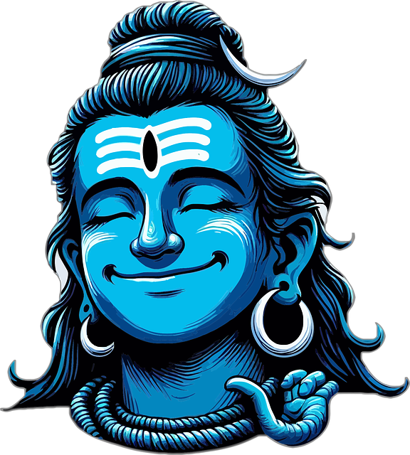 Free blue shiva emoji hindu god emoji shiva emoticon vector