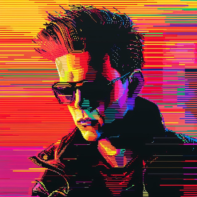 Free ai generated man glitch illustration
