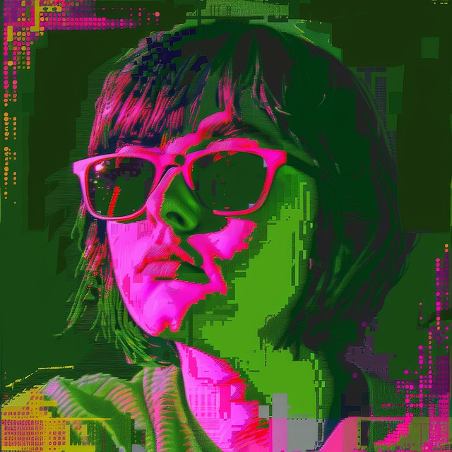 Free ai generated woman glitch illustration