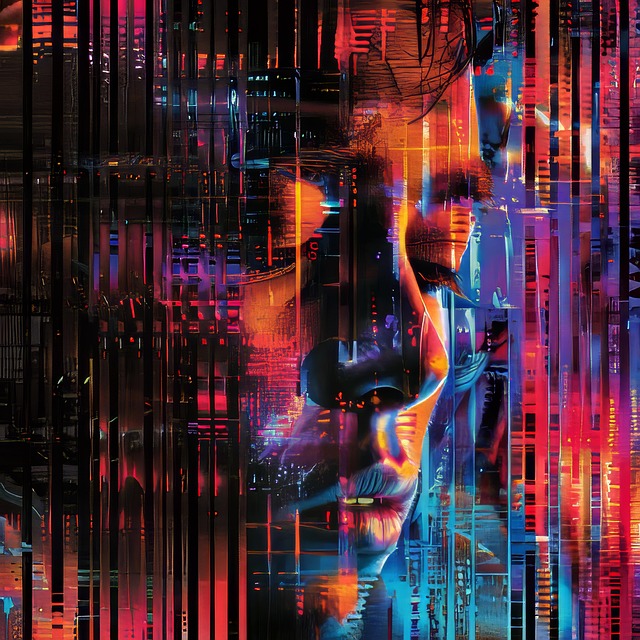 Free ai generated glitch colorful illustration