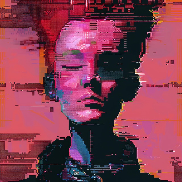 Free ai generated glitch colorful illustration