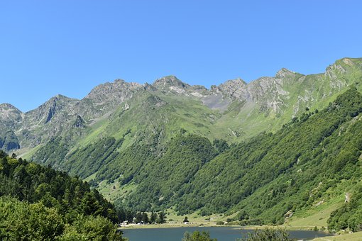 Berg, Pyrénées, Lake, Natur, Grün