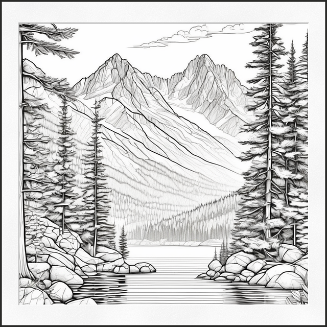 Free Black And White Colouring Book illustration and picture