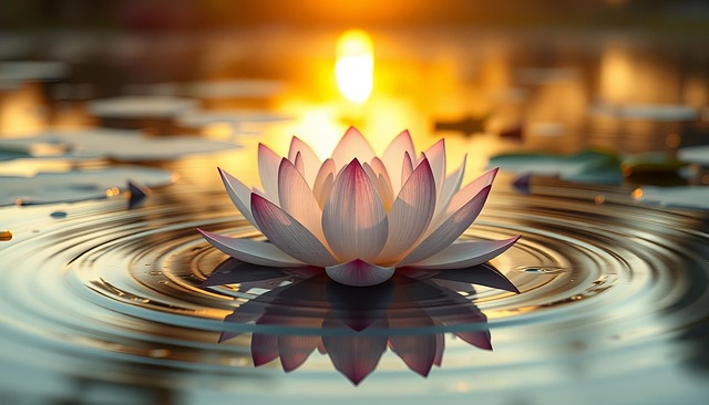 Free ai generated lotus lake illustration