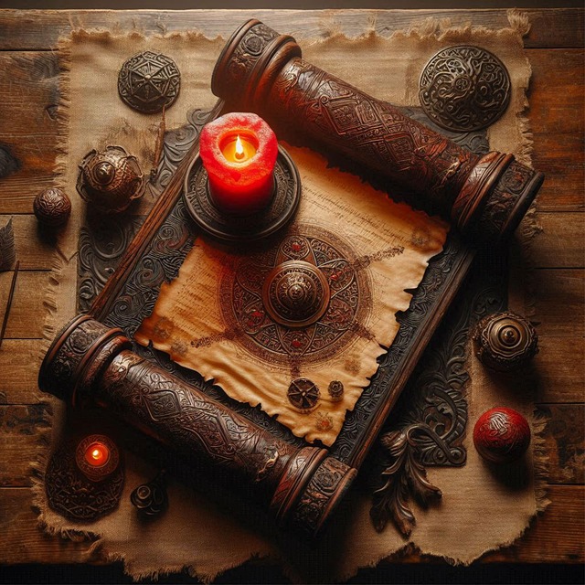Free ai generated scroll ritual illustration