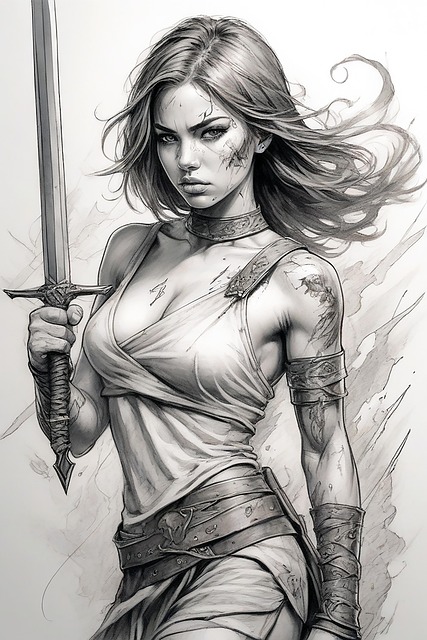 Free ai generated woman warrior illustration