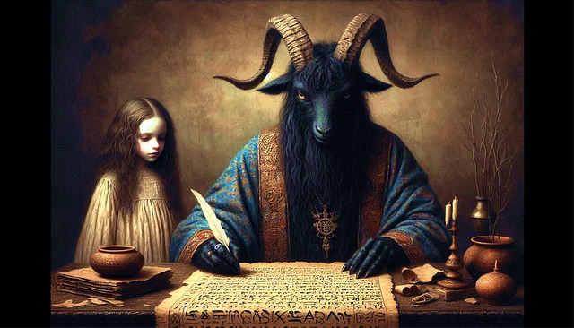 Free ai generated satan girl illustration