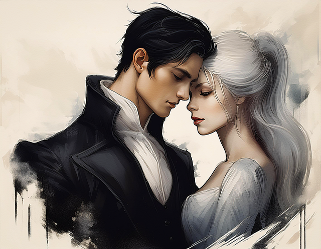 Free ai generated couple romance illustration