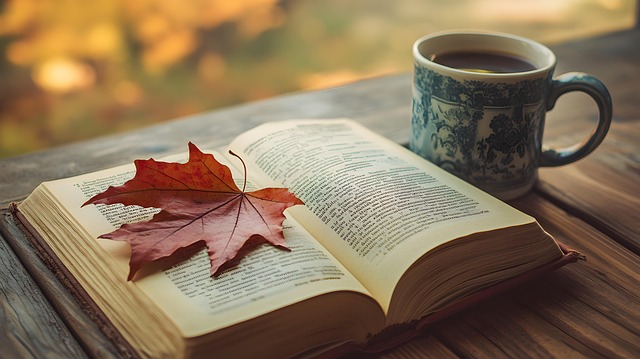 Free ai generated book coffee illustration