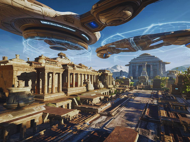 Free ai generated temple ancient civilization reimagined illustration