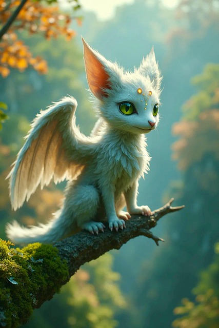 Free ai generated cute winged creature illustration