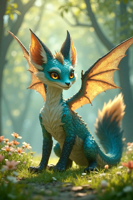 Free ai generated cute winged creature illustration