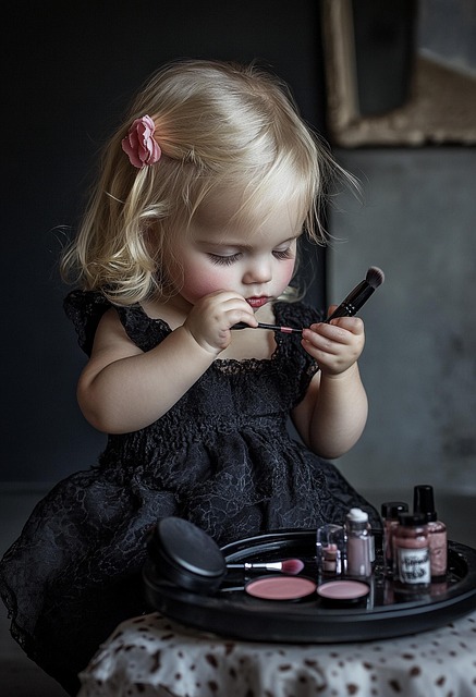 Free ai generated toddler makeup illustration