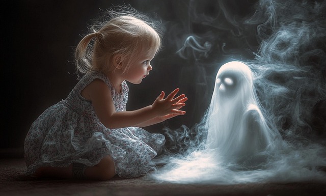 Free ai generated toddler ghost illustration