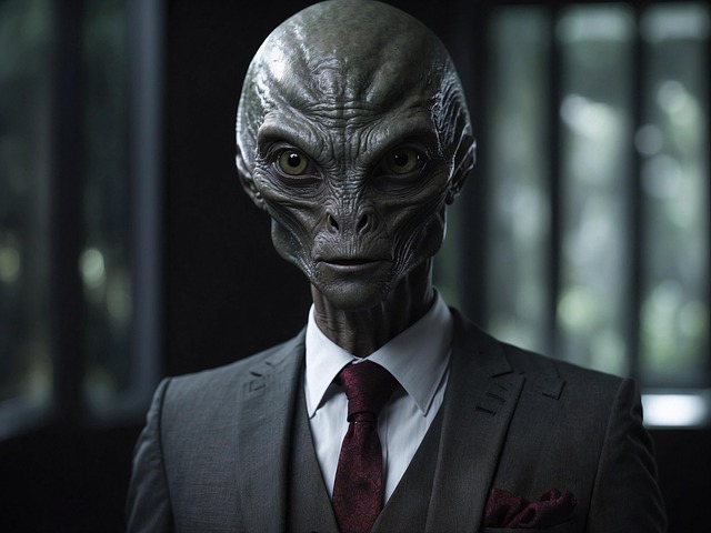 Download free HD stock image of Ai Generated Alien Free ai generated alien businessman illustration