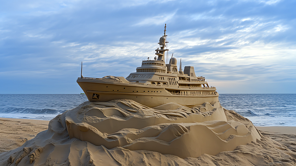 Ai Generiert, Die Schafe, Carving, Sand