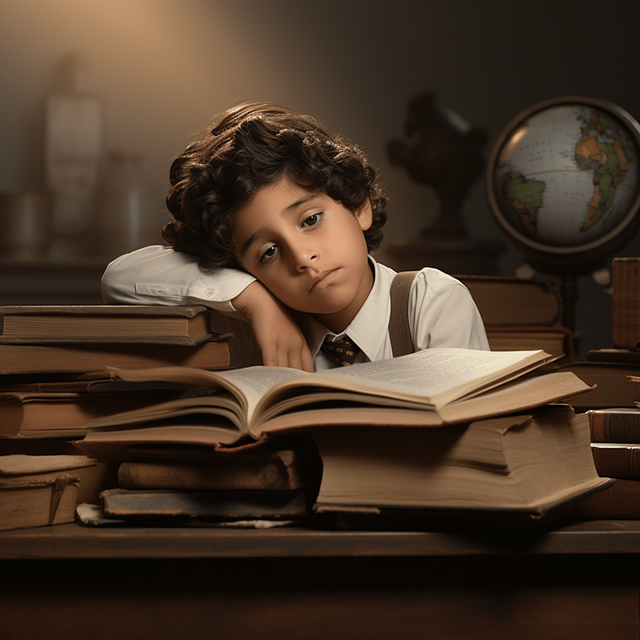 Download free HD stock image of Ai Generated Boy Free ai generated boy tired illustration