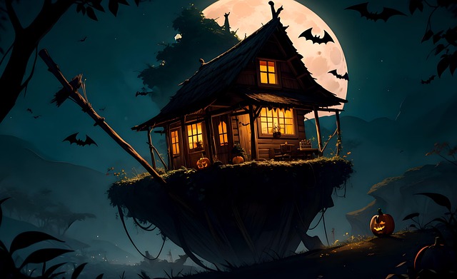 Halloween, Pompoen, Vleermuizen, Eng