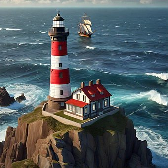 Ai Generado, Faro, Torre, Naturaleza