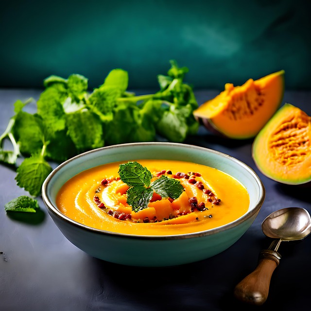 Free ai generated butternut squash soup illustration