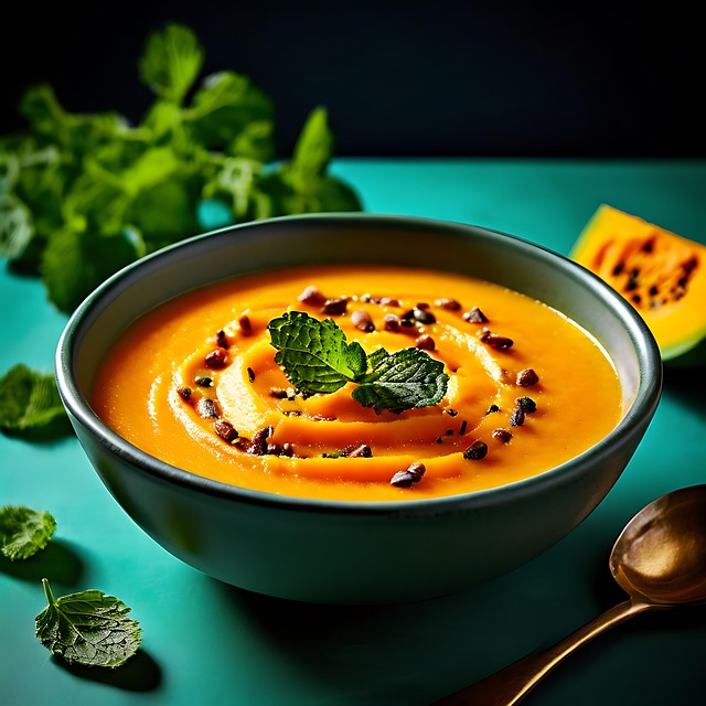 Free ai generated butternut squash soup illustration
