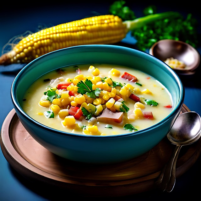 Free ai generated corn soup illustration