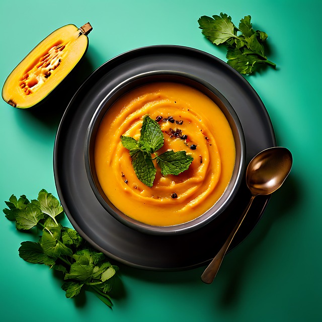 Free ai generated butternut squash soup illustration