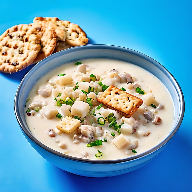 Free ai generated clam chowder soup illustration