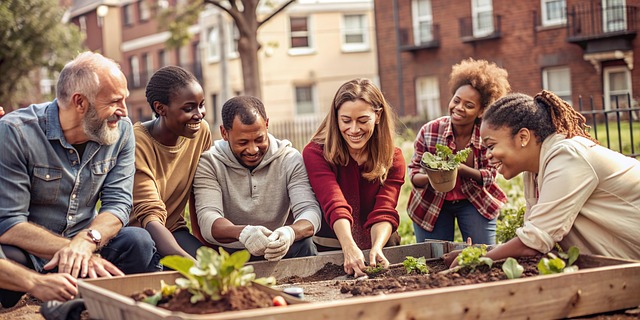 Free ai generated community planning garden illustration
