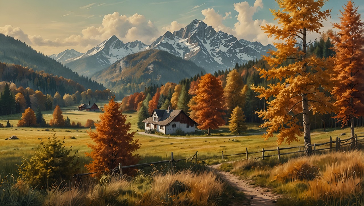 Free ai generated autumn trees illustration