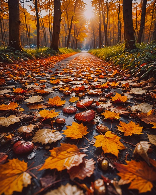 Free ai generated fall path illustration
